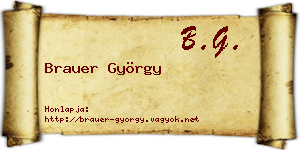 Brauer György névjegykártya