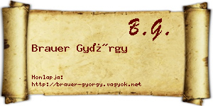 Brauer György névjegykártya